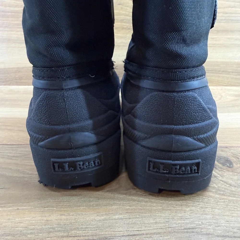 LL BEAN Northwoods Boys Youth Snow‎ Boots 6 Black Gray Waterproof Insulated